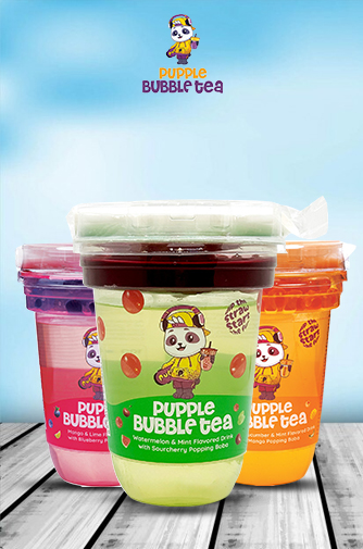 Pupple Bubble Tea ready-to-drink bubble tea with popping boba ,available wholesale via The London Juice Company